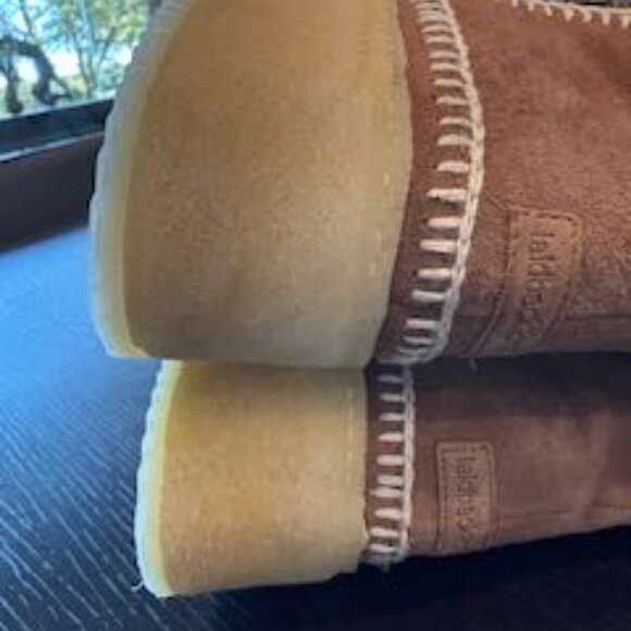 Laidback London Setsu Platform Crochet Ankle Boot Camel Suede Natural 39 - 8 1/2 - Picture 7 of 9